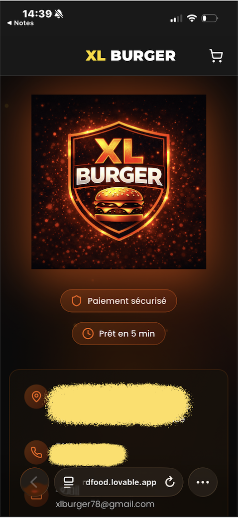 Page d'accueil XL BURGER