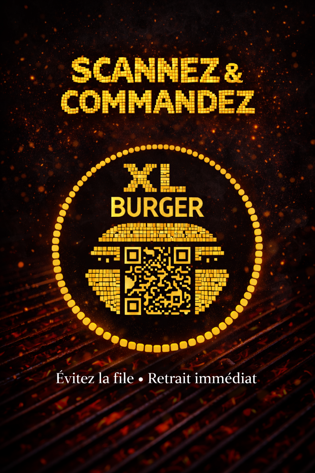 Flyer QR XL Burger - Scannez & Commandez