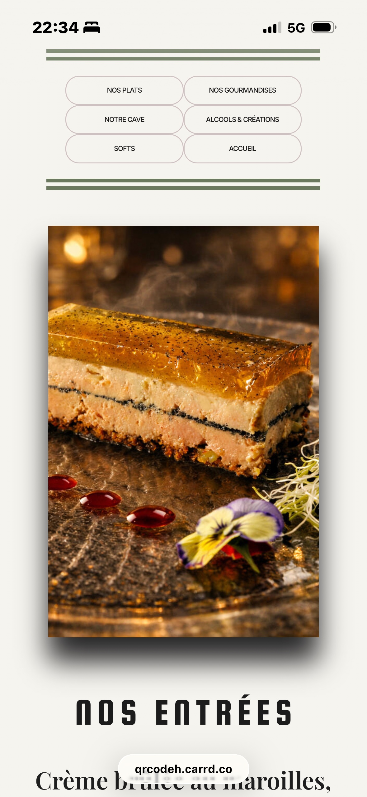 Menu navigation - Categories elegantes